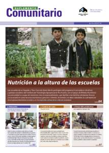 Minera Alumbrera y la Comunidad Año 2010 Nº XX  Nutrición a la altura de las escuelas