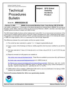 National Weather Service National Centers for Environmental Prediction Technical Procedures Bulletin