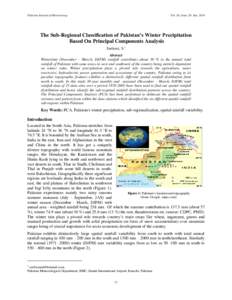 Pakistan Journal of Meteorology  Vol. 10, Issue 20: Jan, 2014 The Sub-Regional Classification of Pakistan’s Winter Precipitation Based On Principal Components Analysis