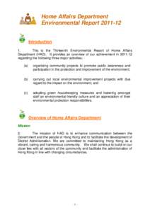 Home Affairs Department Environmental Report 2011