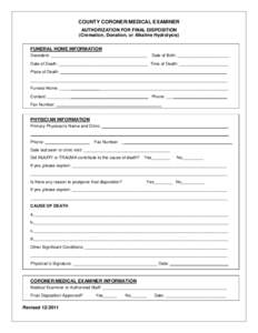 Microsoft Word - Authorization for Final disposition form[removed]doc