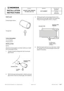 INSTALLATION INSTRUCTIONS Accessory  Application