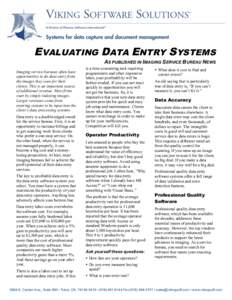 Evaluating Data Entry Systems