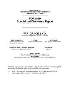 UNITED STATES SECURITIES AND EXCHANGE COMMISSION WASHINGTON D.C[removed]______________________________________  FORM SD