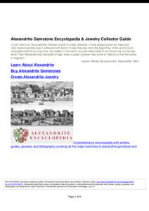 Alexandrite Gemstone Encyclopedia & Jewelry Collector Guide 