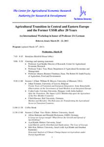 Halle /  Saxony-Anhalt / Leibniz Institute of Agricultural Development in Central and Eastern Europe / Leibniz-Gemeinschaft / Hebrew University of Jerusalem / Israel / Kimhi / Hebrew language / Agricultural economics / Western Asia / Asia / Middle East