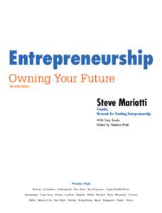 Entrepreneurship Owning Your Future Eleventh Edition Steve Mariotti