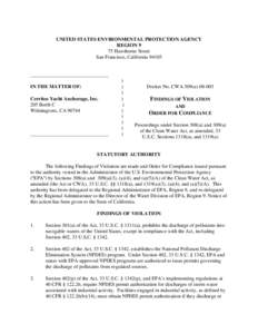 Water / Clean Water Act / Stormwater / Effluent limitation / Surface runoff / Water quality / Concentrated Animal Feeding Operations / Regulation of ship pollution in the United States / Environment / Water pollution / Earth