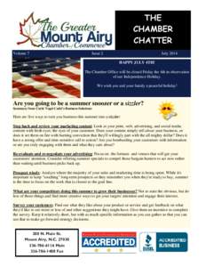 THE CHAMBER CHATTER Volume 7  Issue 2