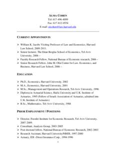 Corporate governance / National Bureau of Economic Research / Public economics / Harvard University / Academia / Science / Lucian Bebchuk / Harvard Law School / Law and economics