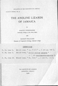 BULLETIN OF THE INSTITUTE OF JAMAICA SCIENCE SERIES, NO.9