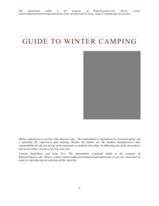 Guide to Winter Camping 2014 Edition