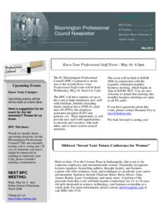 Inside this issue  Bloomington Professional Council Newsletter  BPC Events…………………....1