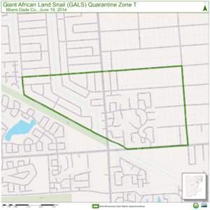 Giant African Land Snail (GALS) Quarantine Zone T  ¯ Miami-Dade Co., June 19, 2014 SW 57TH TER