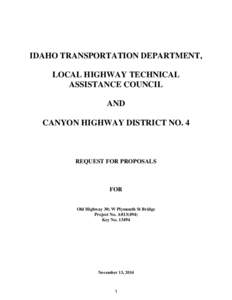 IDAHO TRANSPORTATION DEPARTMENT, LOCAL HIGHWAY TECHNICAL ASSISTANCE COUNCIL AND CANYON HIGHWAY DISTRICT NO. 4