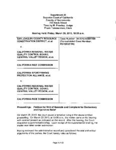 Department 29 Superior Court of California County of Sacramento 720 Ninth Street Timothy IVI. Frawley, Judge Frank Temmerman, Clerk