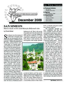 ­I n T h i s I s s u e Featured Articles San Simeon......................................1 A Night to Remember......................2