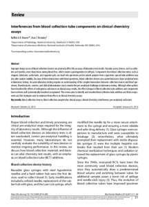 Review Interferences from blood collection tube components on clinical chemistry assays