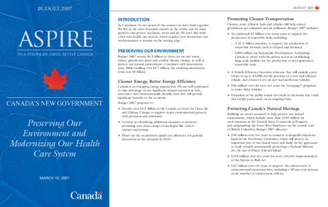 Health / Stephen Harper / Medicine / 111th United States Congress / Government / American Recovery and Reinvestment Act / Environmental policy of the Harper government / Canada Health Infoway / Telehealth / Sustainable energy