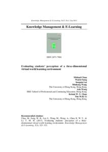 Knowledge Management & E-Learning, Vol.5, No.3. Sep[removed]Knowledge Management & E-Learning ISSN[removed]