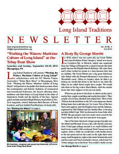 Long Island Traditions  N E W S L E T T E R www.longislandtraditions.org	 [removed]