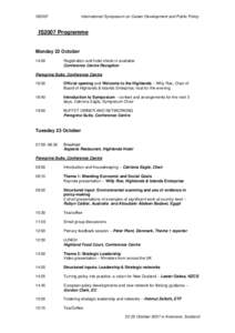 IS2007  International Symposium on Career Development and Public Policy IS2007 Programme