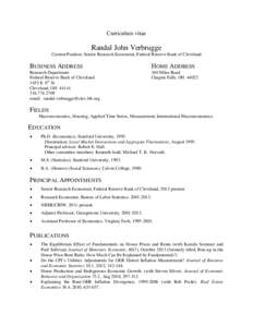 Economic statistics / Virginia Polytechnic Institute and State University / Journal of Economic Dynamics and Control / Mohamed Douch / Economics / Virginia / Academia