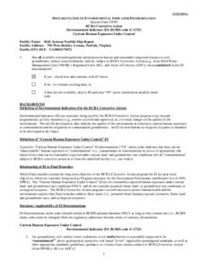 EPA Region 3 RCRA Corrective Action Enviromental Indicators Human Exposure  for BAE Systems Norfolk Ship Repair VAD003175072