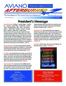 www.AvianoReunion.com Volume 29, Number 2 MayPresident’s Message