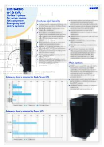 LEONARDO 6-10 kVA On-line 1-phase For server rooms TLC equipment
