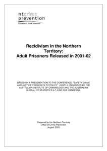 Recidivism in the Northern Territory -- June 2005