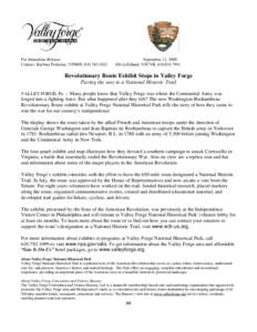 For Immediate Release Contact: Barbara Pollarine, VFNHP, [removed]September 12, 2008 Olivia Edlund, VFCVB, [removed]