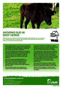 2/4  Source: Prof. R. Whittington AVOIDING BJD IN BEEF HERDS