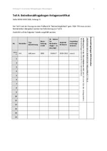 Anhang B: Vordrucke Abfragebogen Neuanlagen  1 Teil A: Betreiberabfragebogen Anlagenzertifikat Siehe BDEW MSR 2008, Anhang F1.