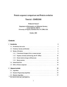 Protein sequence comparison and Protein evolution Tutorial - ISMB2000 William R. Pearson∗ Department of Biochemistry and Molecular Genetics, Jordan Hall, Box[removed]University of Virginia, Charlottesville, VA 22908, US