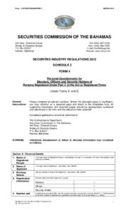 Form - 4 SIR/AD/PQDOSHPRRF/V  MARCH 2012 SECURITIES COMMISSION OF THE BAHAMAS 3rd Floor, Charlotte House