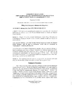 LEGISLATIVE REVIEW OF ADOPTED EMERGENCY REGULATION AS REQUIRED BY NRS 233B.066 Regulation Informational Statement Department of Employment, Training and Rehabilitation Emergency Regulation Concerning UI Eligibility of 