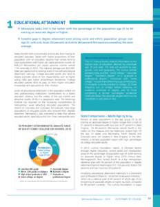 1  EDUCATIONAL ATTAINMENT »» Minnesota ranks 2nd in the nation with the percentage of the population age 25 to 44 earning an associate degree or higher.
