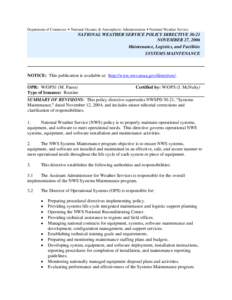 Advanced Weather Interactive Processing System / NOAA Weather Radio / Reliability engineering / National Oceanic and Atmospheric Administration / Air Force Weather Agency / Systems engineering / National Weather Service Training Center / National Weather Service / Meteorology / Atmospheric sciences