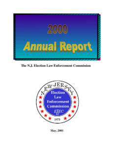 The N.J. Election Law Enforcement Commission  May, 2001 N