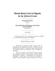 United States Court of Appeals for the Federal Circuit ______________________ RAYLAND YOUNG, Petitioner, v.