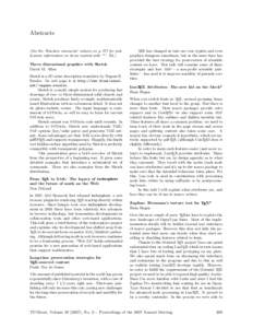 Abstracts (See the ‘Random comments’ column on p. 377 for publication information on items marked with ‘*’. Ed.) Three dimensional graphics with Sketch David M. Allen Sketch is a 3D scene description translator b