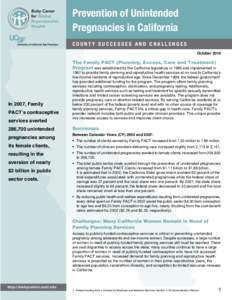 Prevention of Unintended Pregnancies in California  	  

