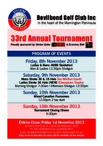 Devilbend Golf Club Inc  In the heart of the Mornington Peninsula 33rd Annual Tournament