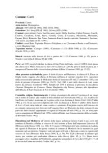 Schede storico-territoriali dei comuni del Piemonte Comune di Carrù Cesare Morandini 1996 Comune: Carrù Provincia: Cuneo.