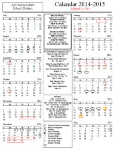 Calendar[removed]Alto Independent School District July