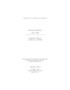 Zoology / Nelson Riddle / Oscar Riddle / Riddle / Carl H. Eigenmann