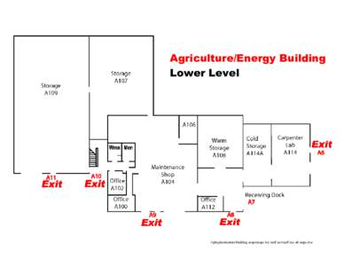 Agriculture/Energy Building Lower Level i:\phyplant\admin\building maps\maps for staff use\staff use all maps.doc  Agriculture/Energy