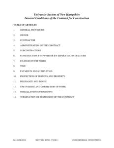 General Conditions of the Contract for Construction