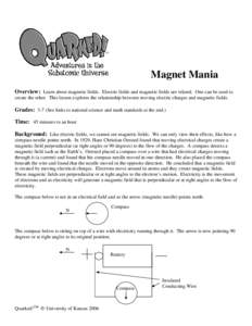 Lesson Plan #5:  Oersted Finds a Magnetic Field Around Moving Charges